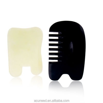 品質  Class II Buffalo Horn Jade Guasha Tools Set with oil Massage 工場